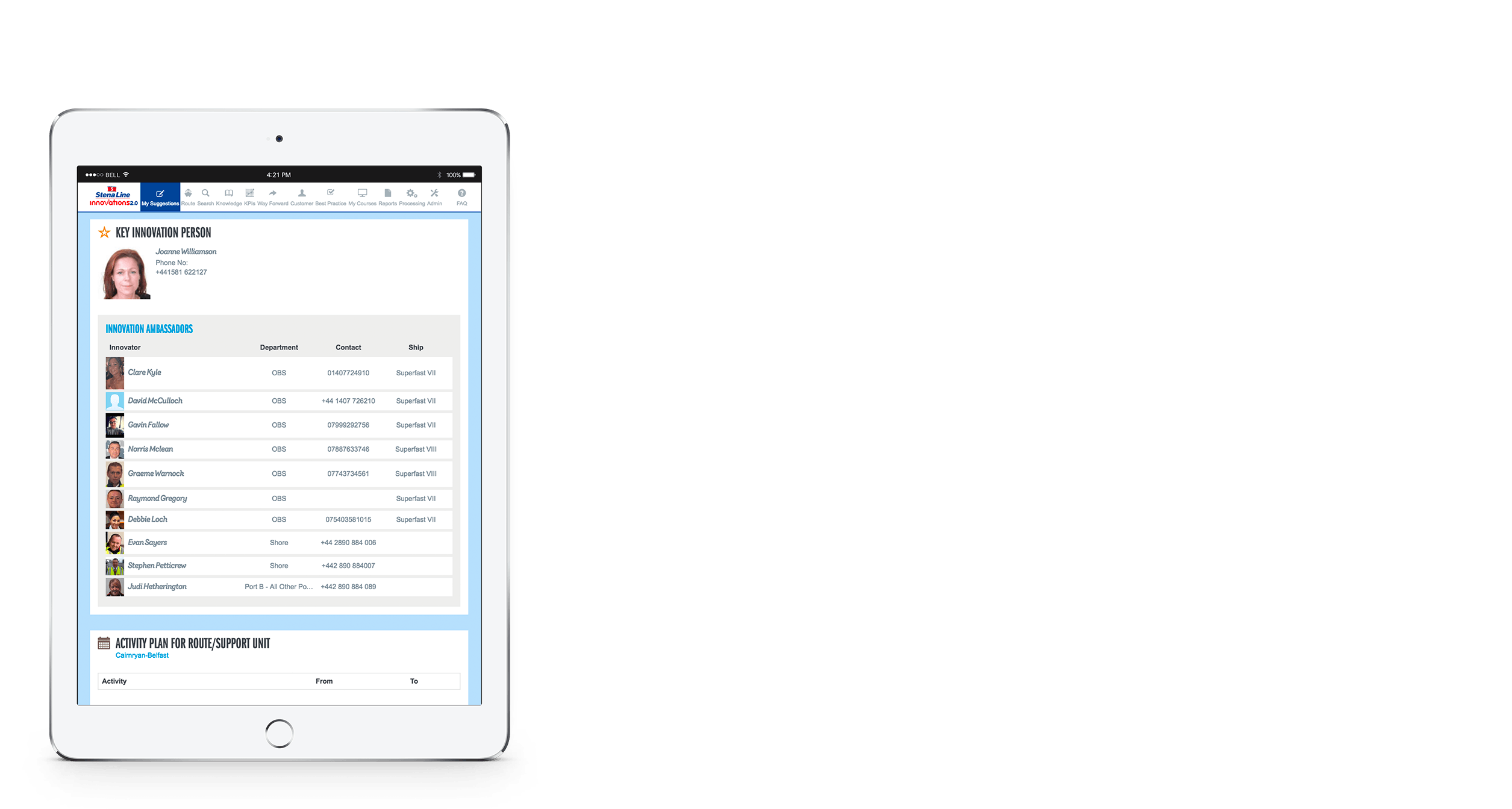 Stena Line Innovations Tablet