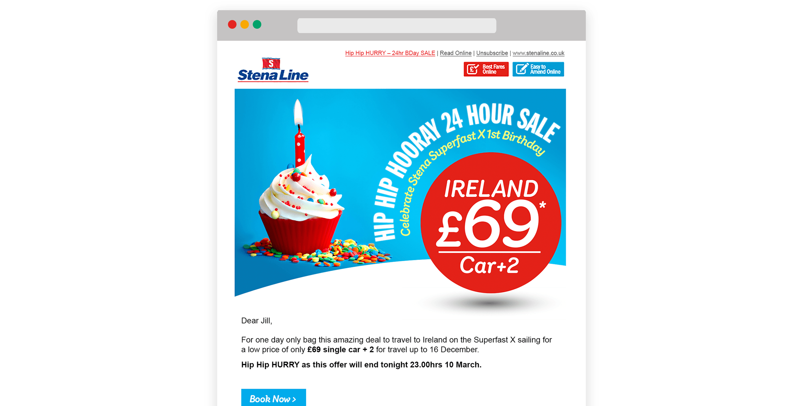 Stena Line Email Marketing Eshot 1