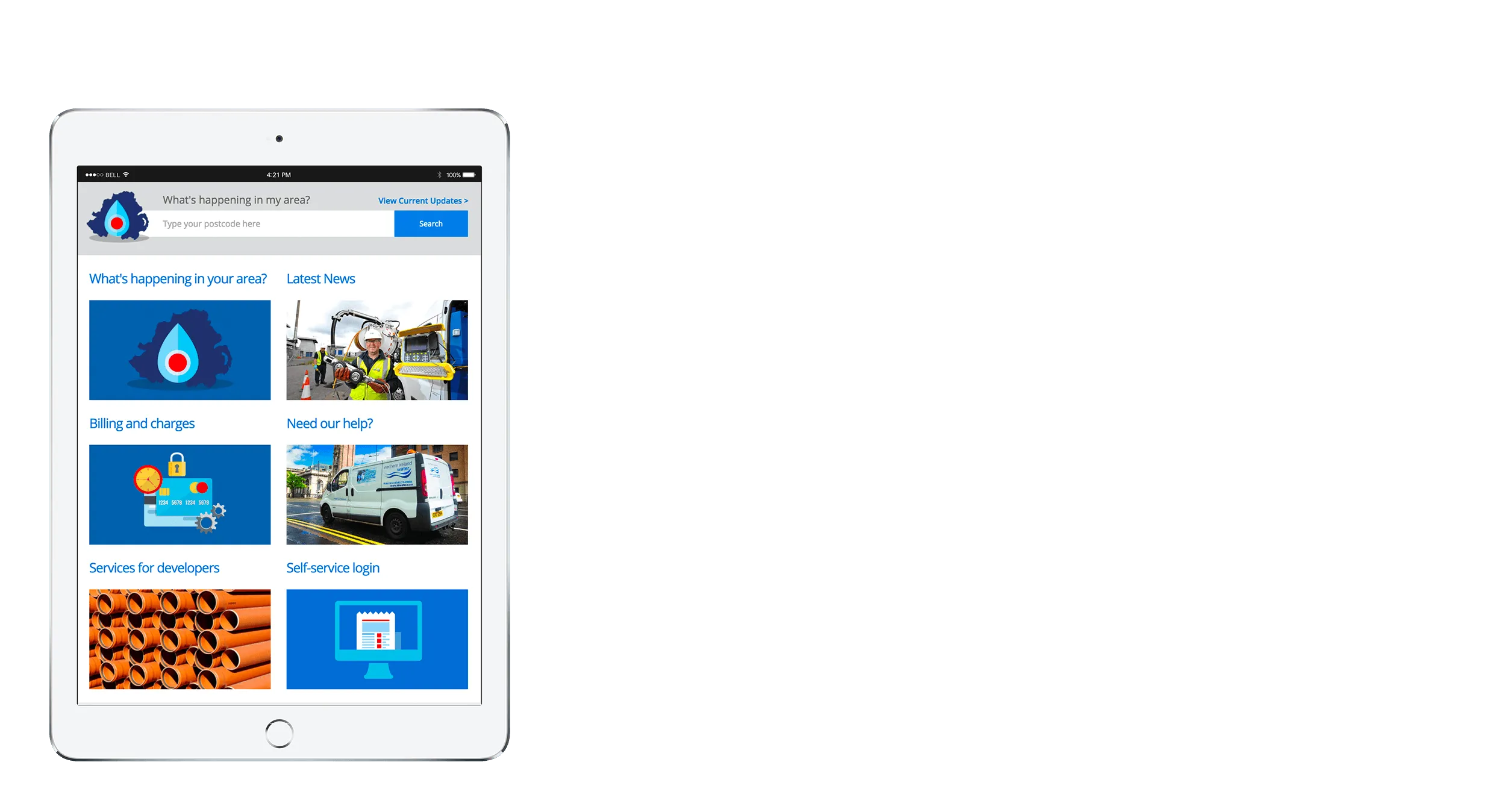 Ni Water Web Design And Development Tablet